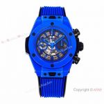 Super Clone Hublot Unico BLUE MIGIC 45mm Watch BBF hub1280 Movement